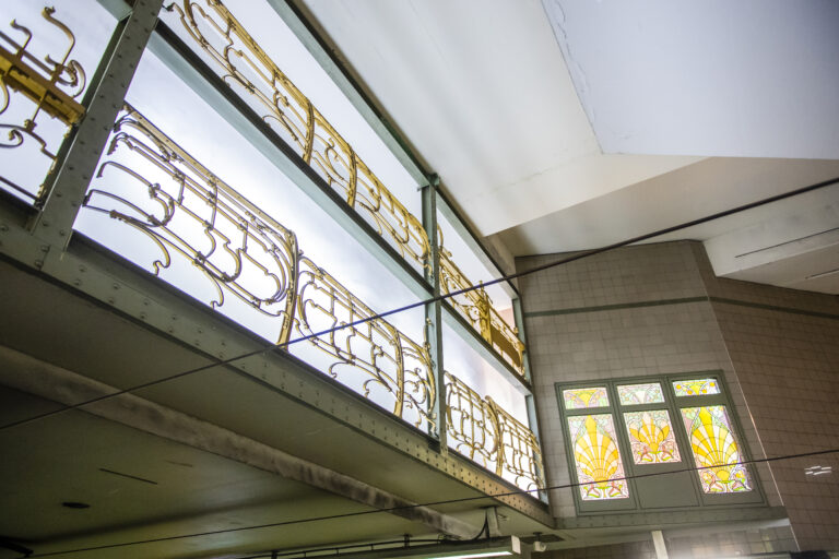 Horta station: stained glass windows and wrought iron artworks from Horta’s key buildings. (Image: STIB-MIVB)