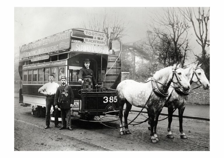 Pferdebahn, London ca. 1890. Bilder: Copyright TfL, London Transport Museum Collection.